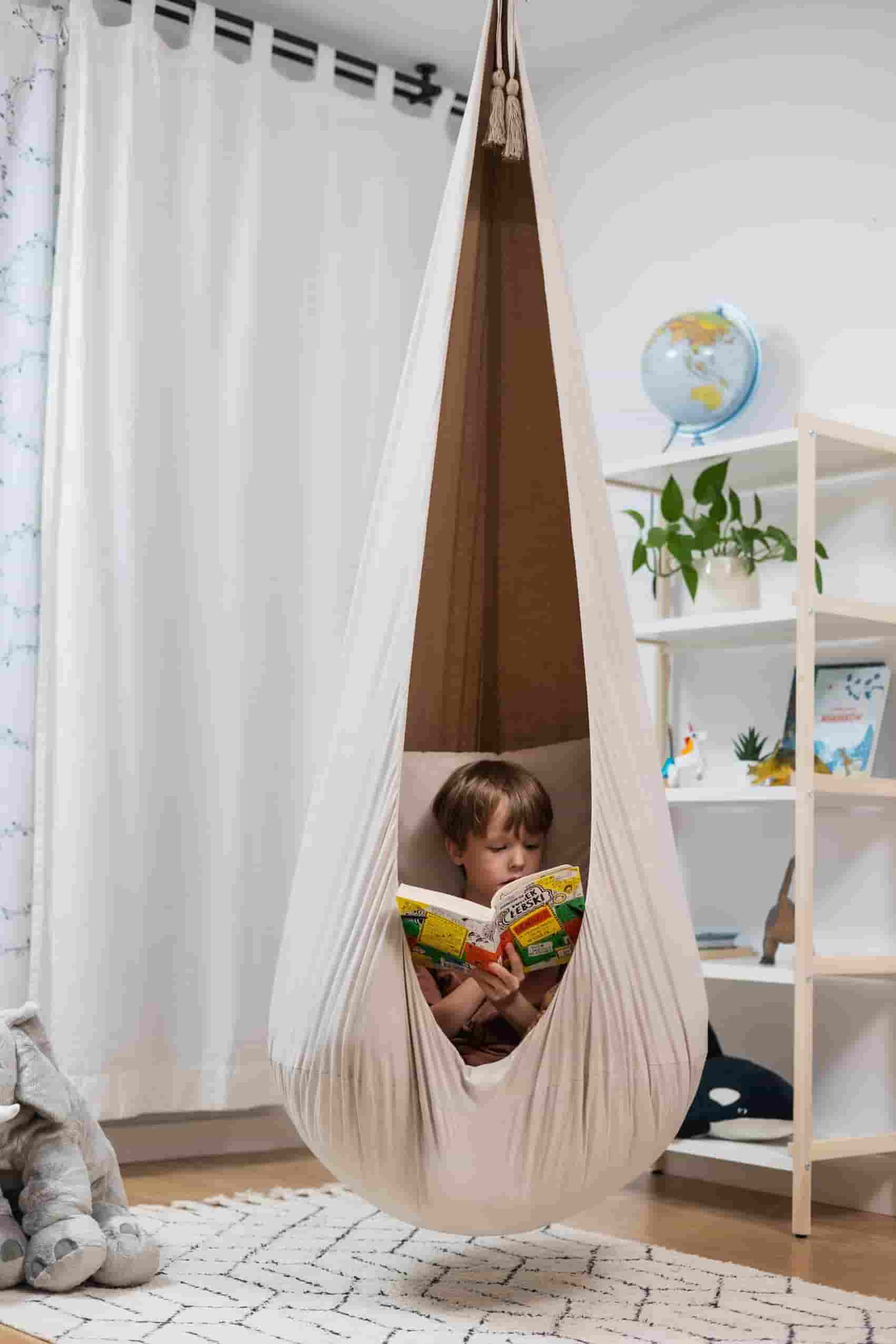 Large Cocoon Hammock "Caramel Marshmallow" Littlepurekids.nl