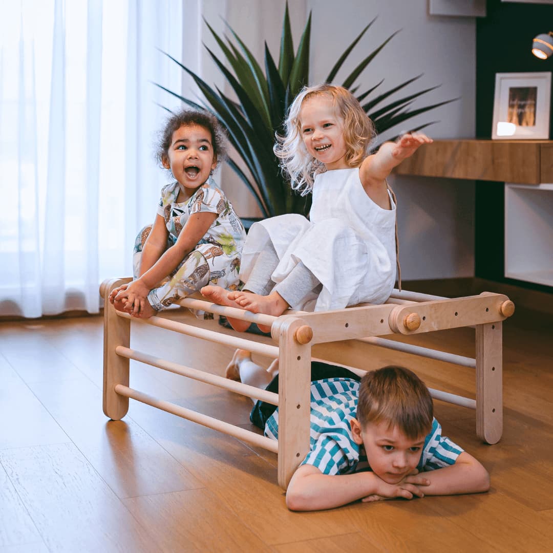 Kids climbing active play indoor slide
