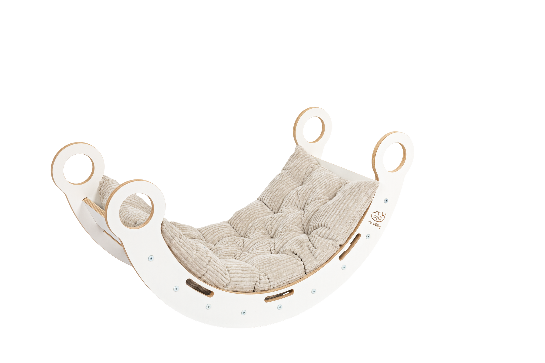 White Wooden Dream Rocker with Pillow, Slide and Ladder - Small