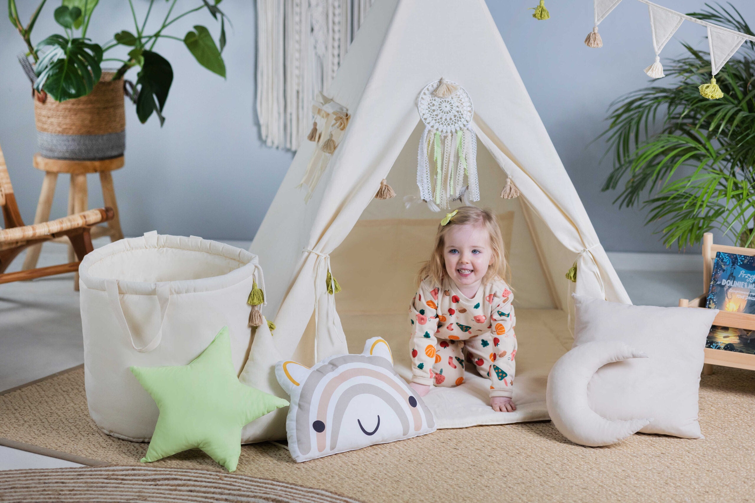 Sunny Alba Tipi Tent - Crème/Wit - Wigwam Speeltent voor Kinderen Sunny Alba Tipi Tent - Crème/Wit - Wigwam Speeltent voor Kinderen