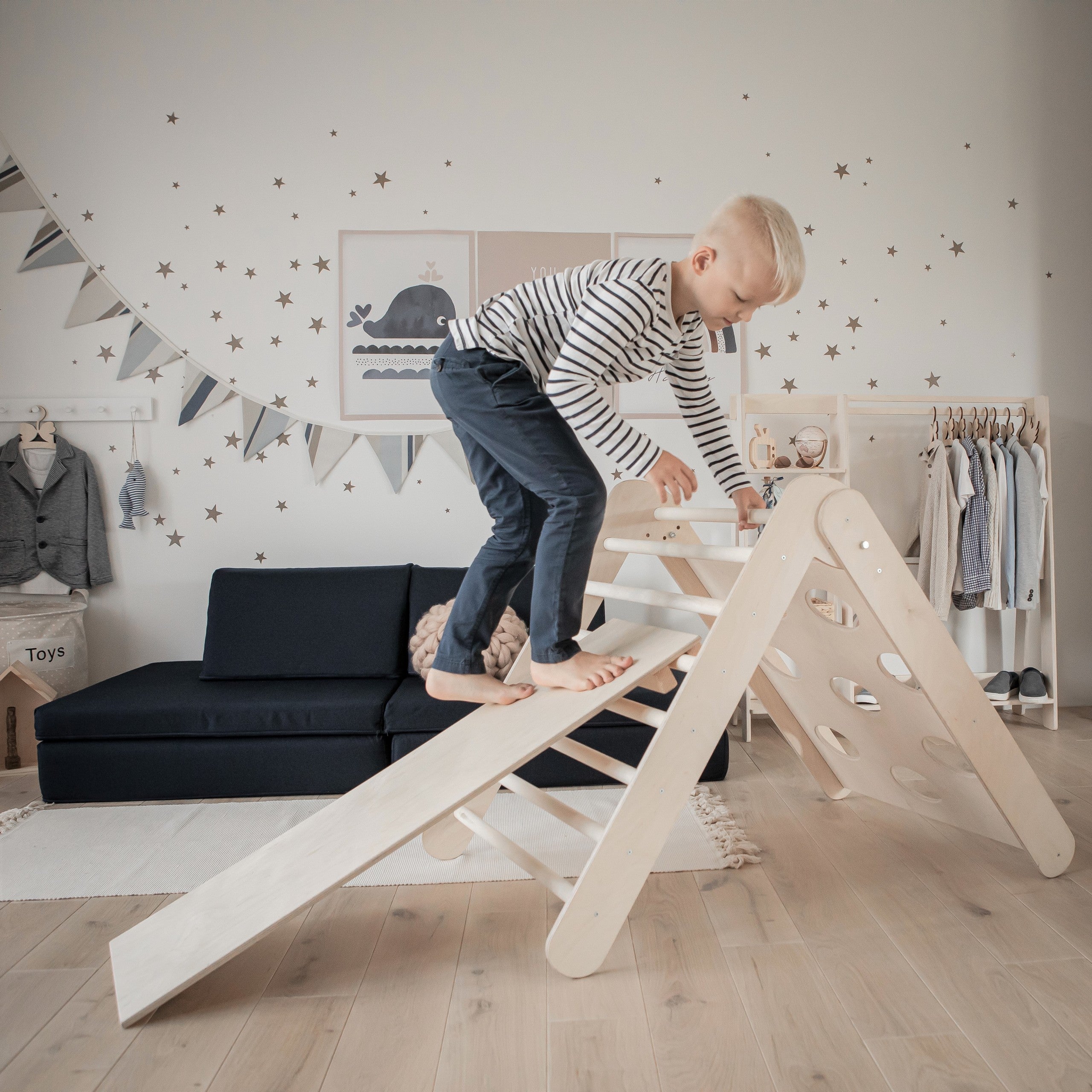 2-in-1 Montessori Climbing Triangle With Ramp – Little Pure Kids