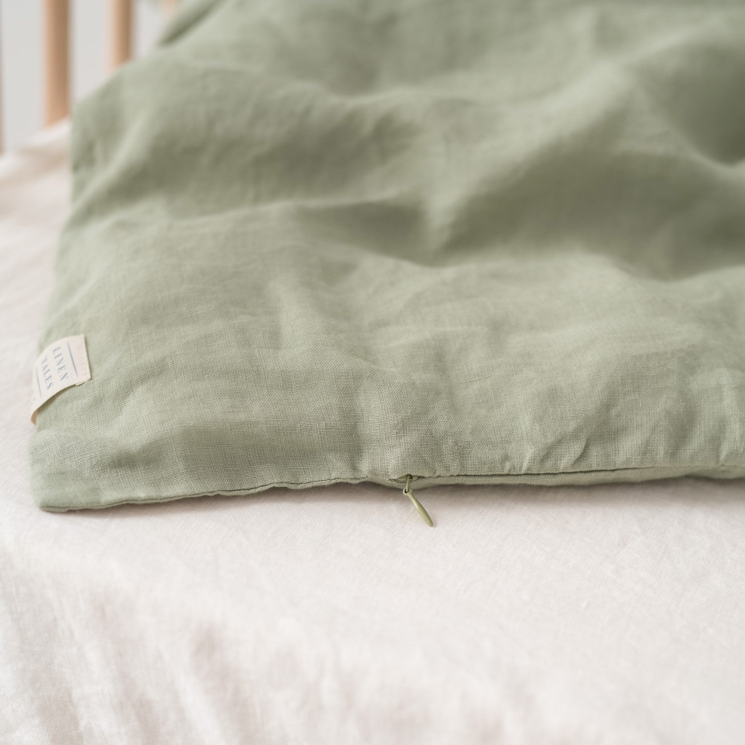 Linen Duvet Cover Set for Kids - Sage