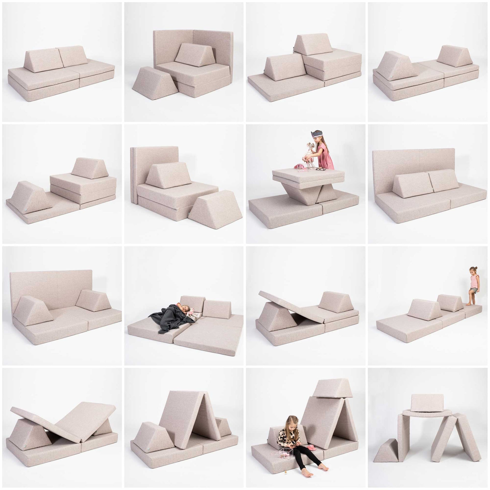 MeMoreCool Modulaire kinderbank van schuimrubber, uitklapbaar MeMoreCool Modulaire kinderbank van schuimrubber, uitklapbaar