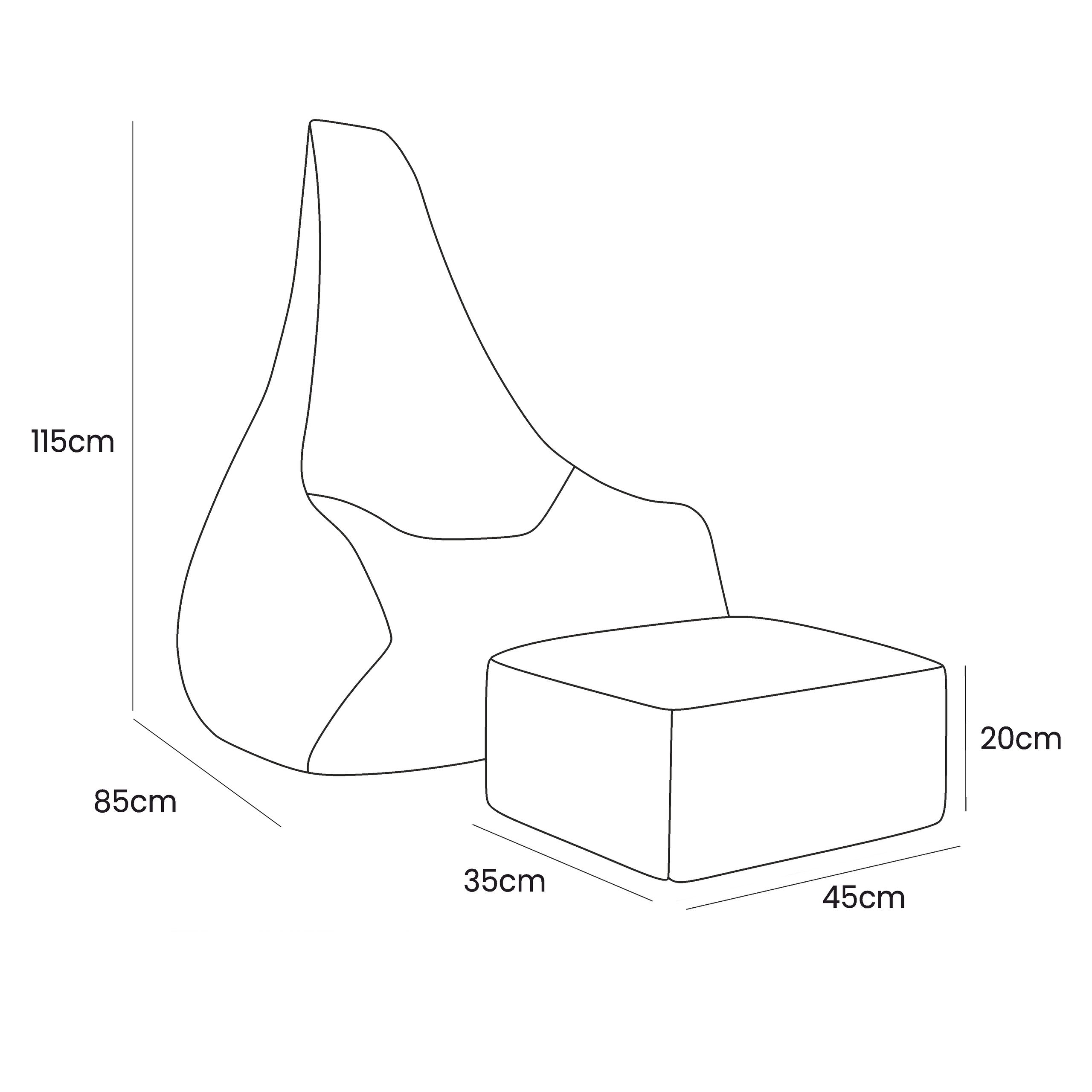 Tearo: Bean Bag + Footrest for Little Loungers - Taupe