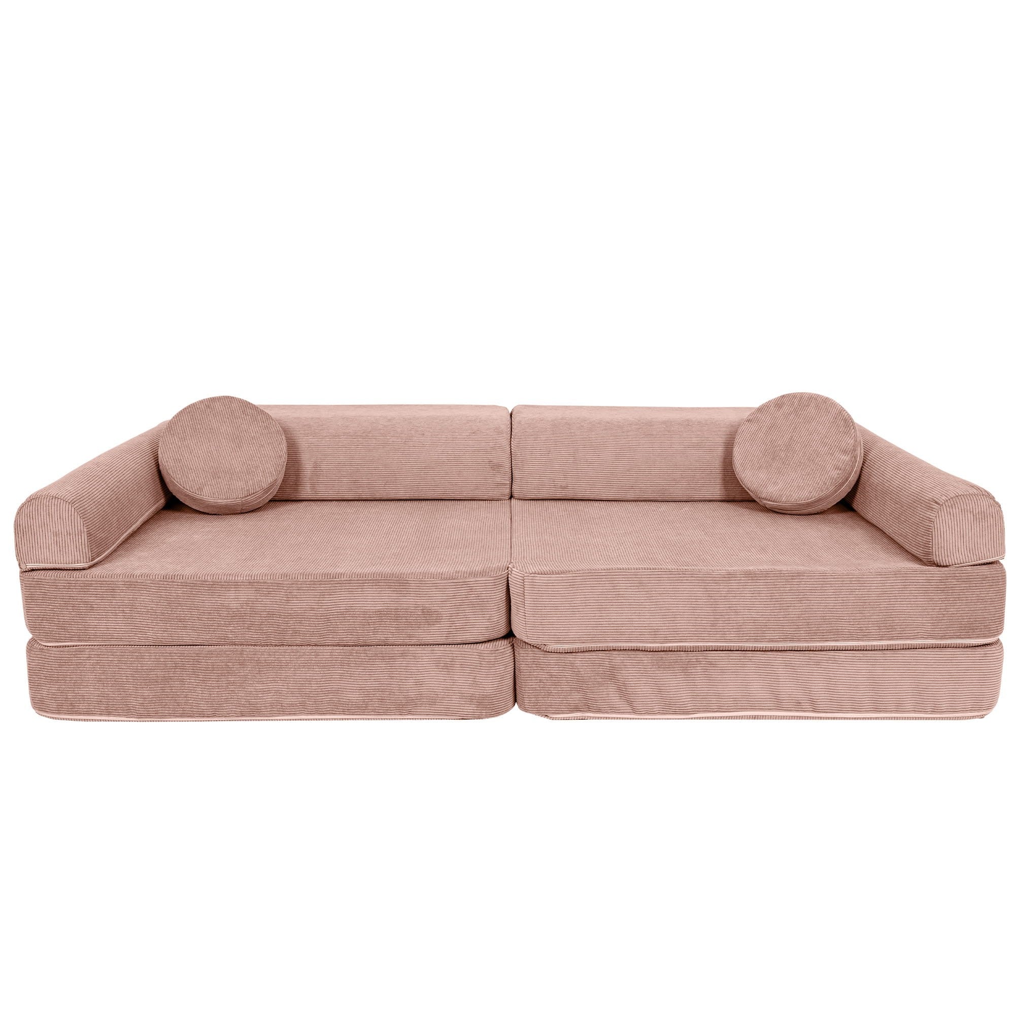 Grand canapé modulable pour enfants - Slimcord velours côtelé rose