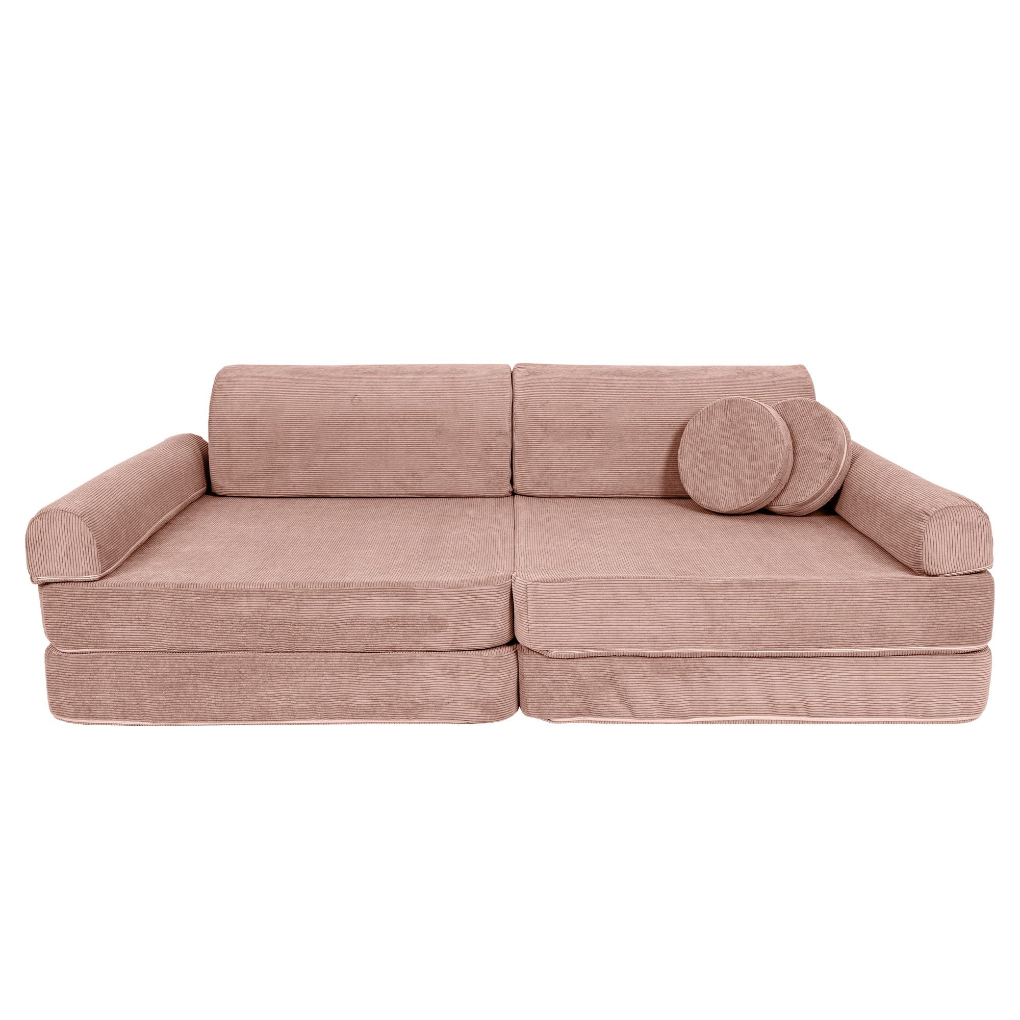 Grand canapé modulable pour enfants - Slimcord velours côtelé rose