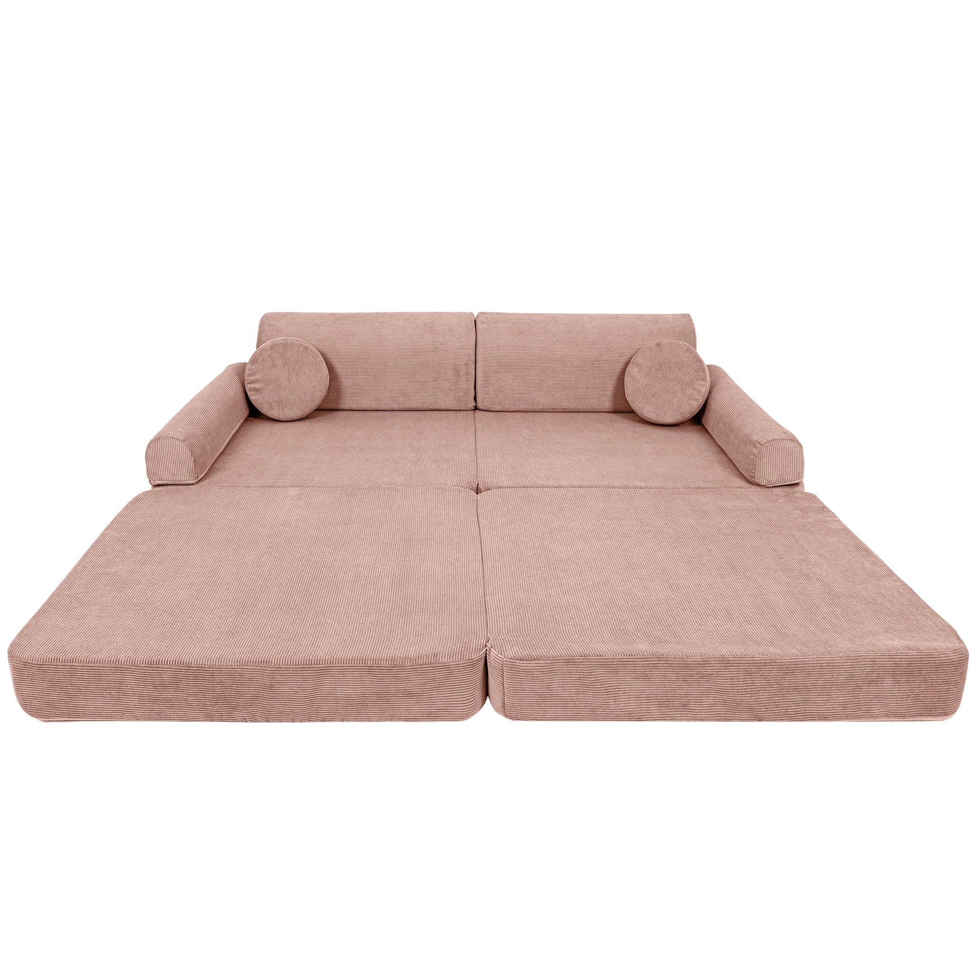 Grand canapé modulable pour enfants - Slimcord velours côtelé rose