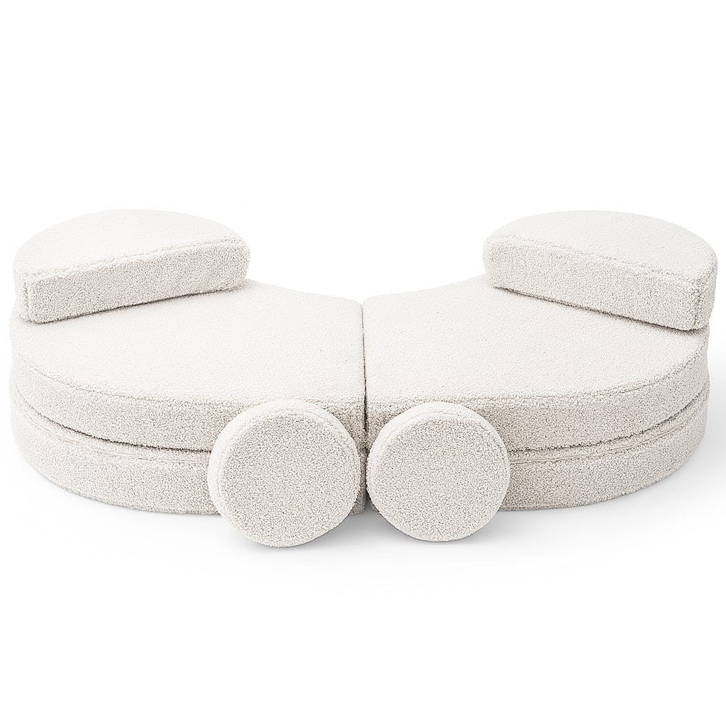 MeowBaby® Modular Sofa Coccolo for Kids – 6 Piece, Bearly Off-White