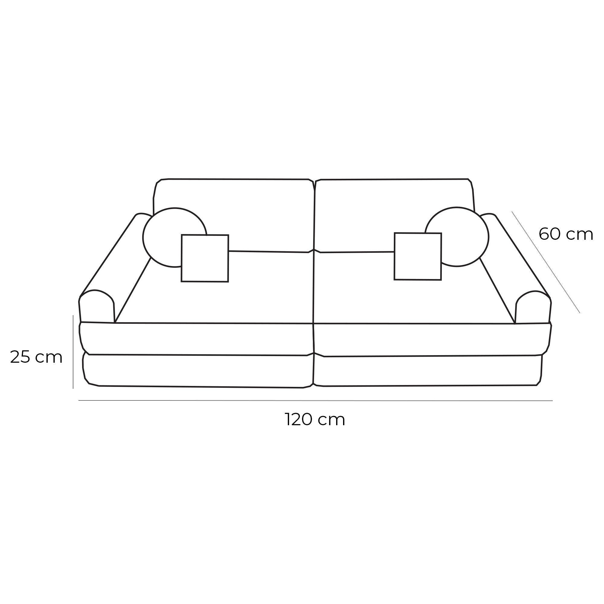 Modular Sofa for Kids - Premium Corduroy Powder Pink