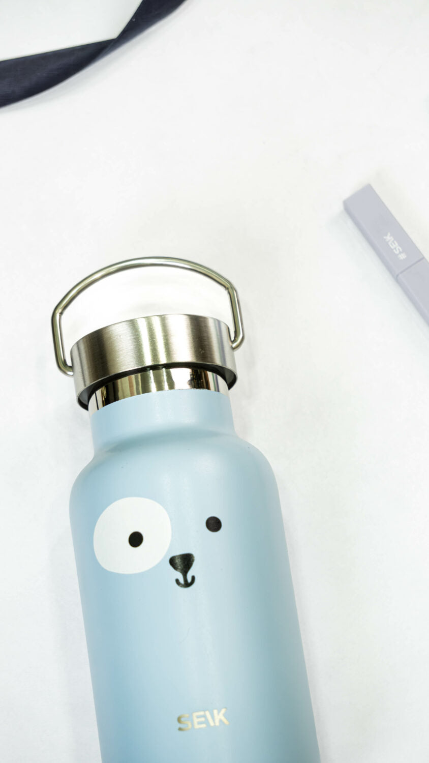 Water Bottle / Thermos – Puppy – Blue 350ml Stainless Steel