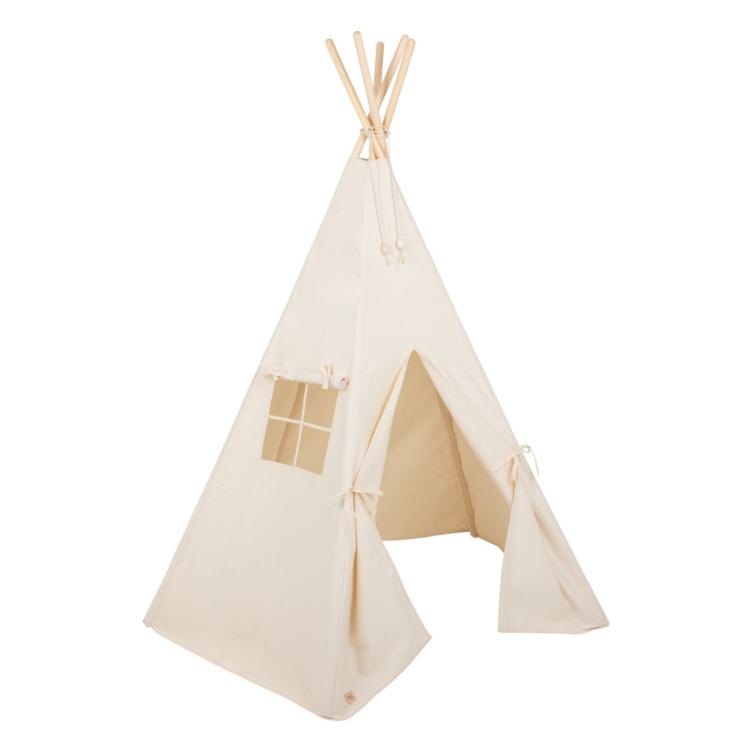 Relaxdays Tente pour enfants, en forme de tipi, avec tapis, H x L x P : env. 158 x 125 x 125 cm, beige Relaxdays Tente pour enfants, en forme de tipi, avec tapis, H x L x P : env. 158 x 125 x 125 cm, beige